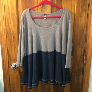 Free People color block waffle tee